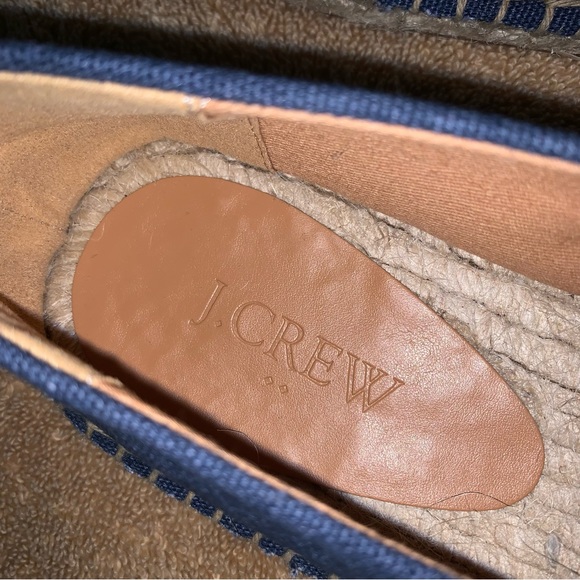 Women’s 9 1/2 J. CREW Navy Blue / Pink Cap Toe Canvas Espadrille Slip On Shoes - Picture 16 of 16
